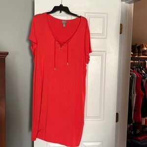 Chico’s size 3 orange right below knee length dress